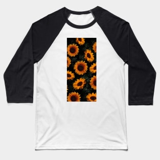 Sunflower pattern Baseball T-Shirt